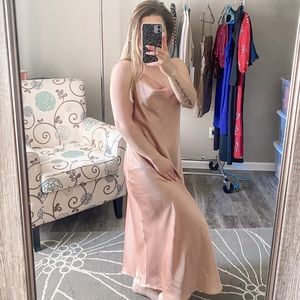 Show Me Your Mumu Formal Strappy Midi Dress Rose Gold Size Medium